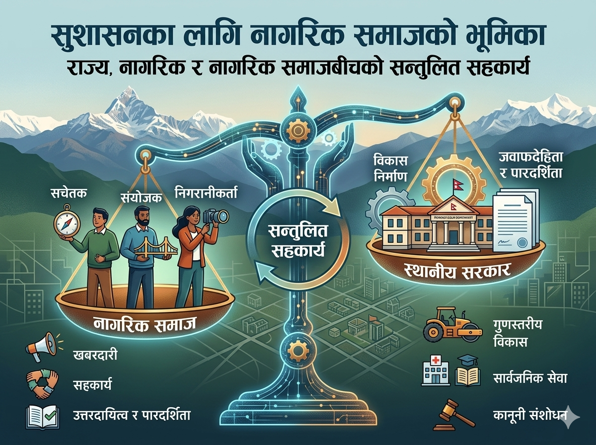 सुशासनका लागि नागरिक समाजको भूमिका कस्तो हुनु पर्दछ ? 