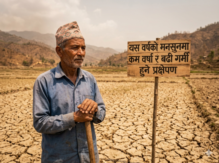 यस वर्षको मनसुनमा कम वर्षा र बढी गर्मी हुने प्रक्षेपण: धान उत्पादन घट्ने चिन्ता