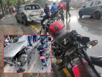 गौशालामा आठ सवारी एकआपसमा ठोक्किँदा भीषण दुर्घटना, तीन जना घाइते