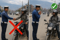 अब ट्राफिक प्रहरीले हात मिलाउने होइन, नमस्कार गर्ने