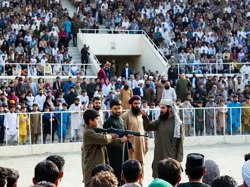 ८० हजार दर्शकको अगाडि, १३ वर्षीय बालकद्धारा हान्न लगाइयो अपराधीलाई गोली