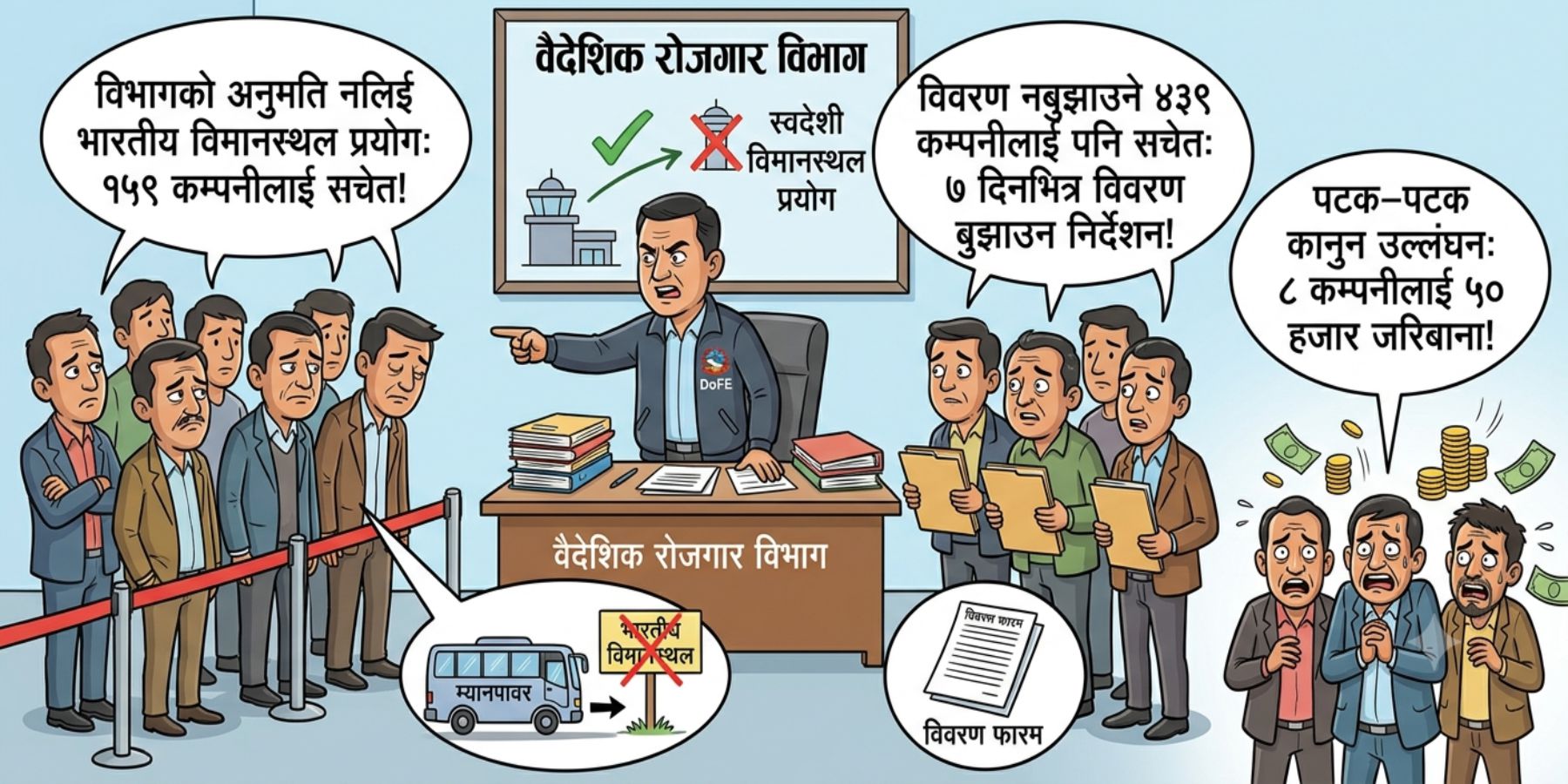 भारतबाट श्रमिक पठाउने १५९ म्यानपावर कारबाहीमा