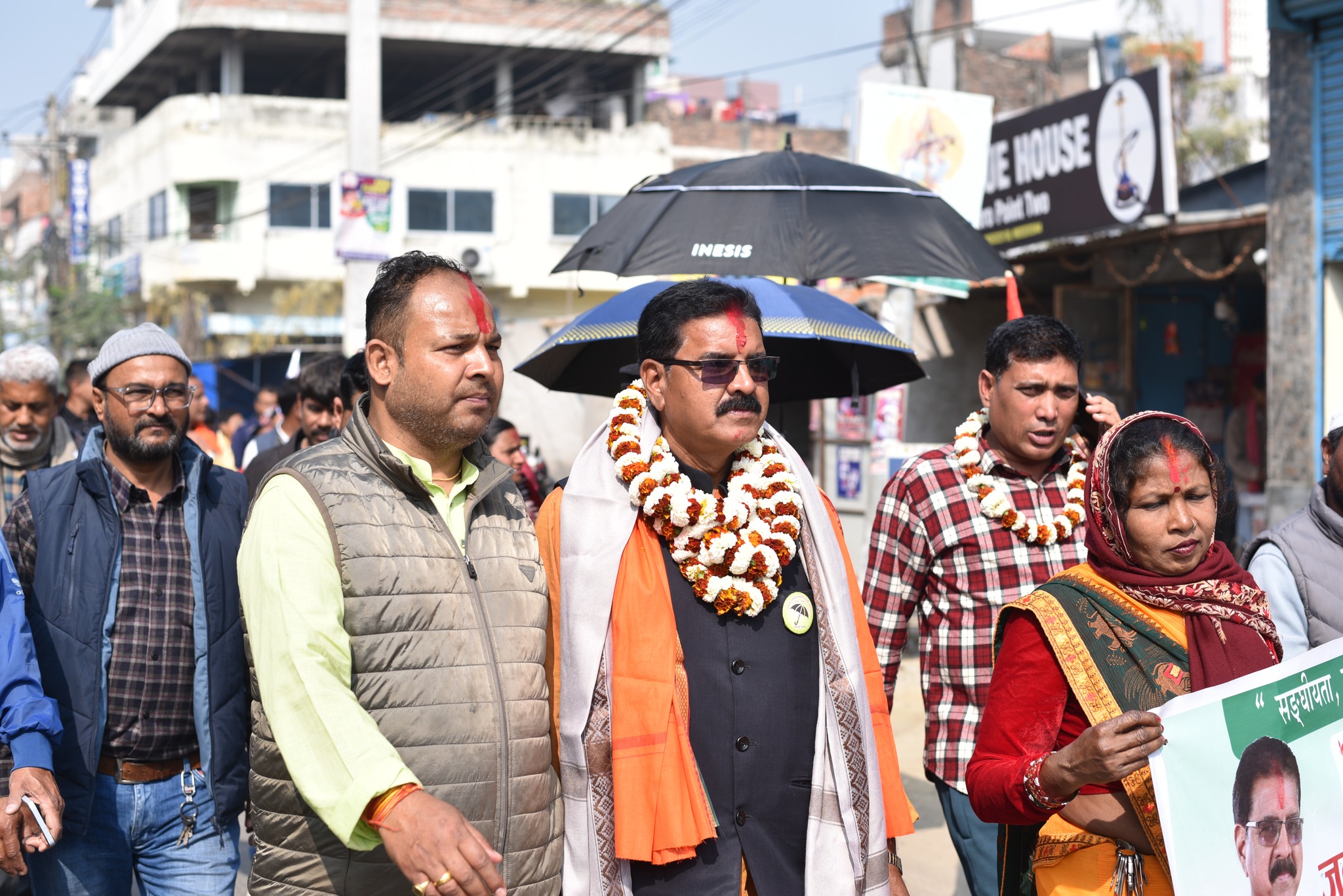 गहवा र पानीटंकीमा घरदैलो गर्दै रामनरेश यादवको ‘छाता’मा मतदान गर्न अपिल