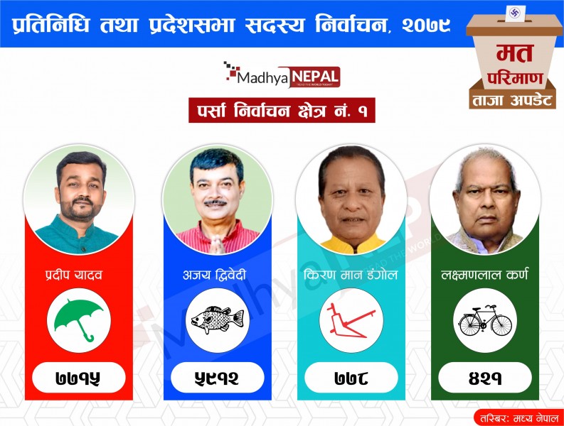 पर्सा क्षेत्र नं.१ प्रतिनिधि सभा सदस्य निर्वाचन २०७९ मत परिणम