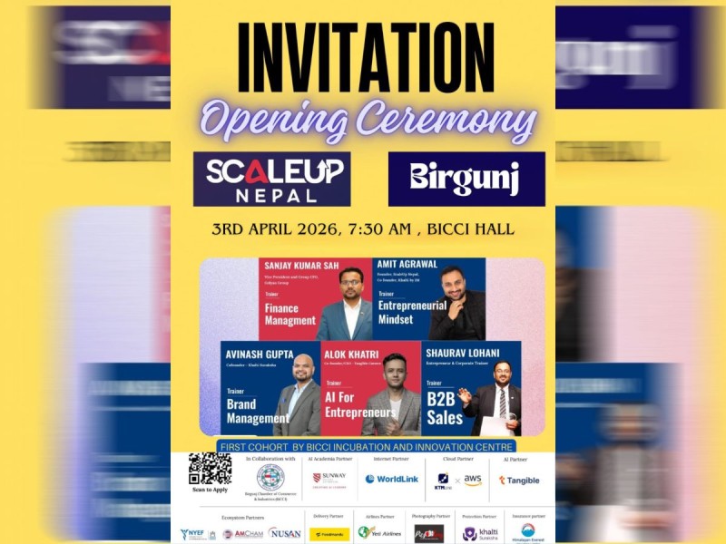 स्केलअप नेपालद्वारा वीरगञ्जमा दोस्रो कोहोर्ट गर्ने 