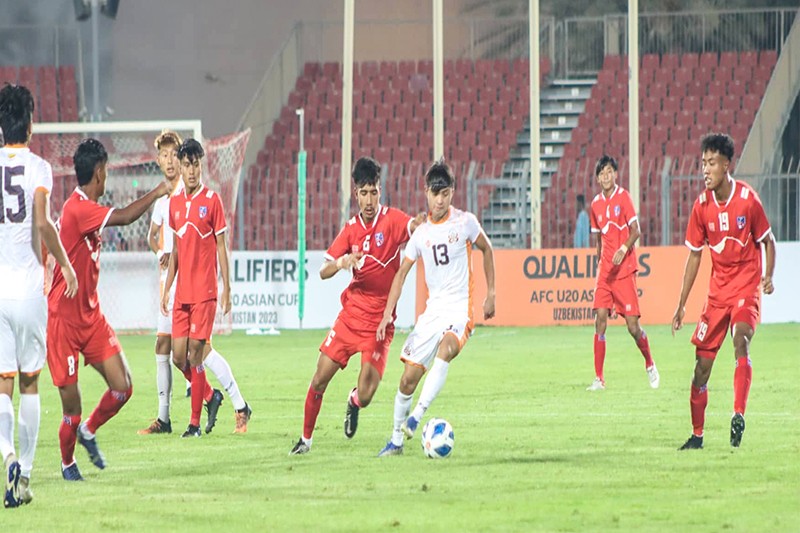 एएफसी यू–२० एसियन कपमा नेपाल भुटानसँग २–० गोलले पराजित 