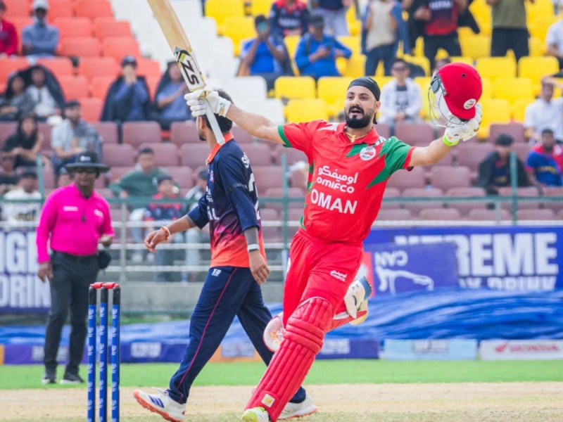 जतिन्दर सिंहको विष्फोटक शतक: नेपाललाई ओमानले दियो ३०६ रनको विशाल लक्ष्य
